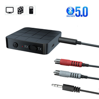 Odbiornik Audio Bluetooth 5.0 3.5mm AUX Jack RCA klucz USB Stereo Adapter bezprzewodowy z mikrofonem na telewizor samochodowy PC słuchawki 1